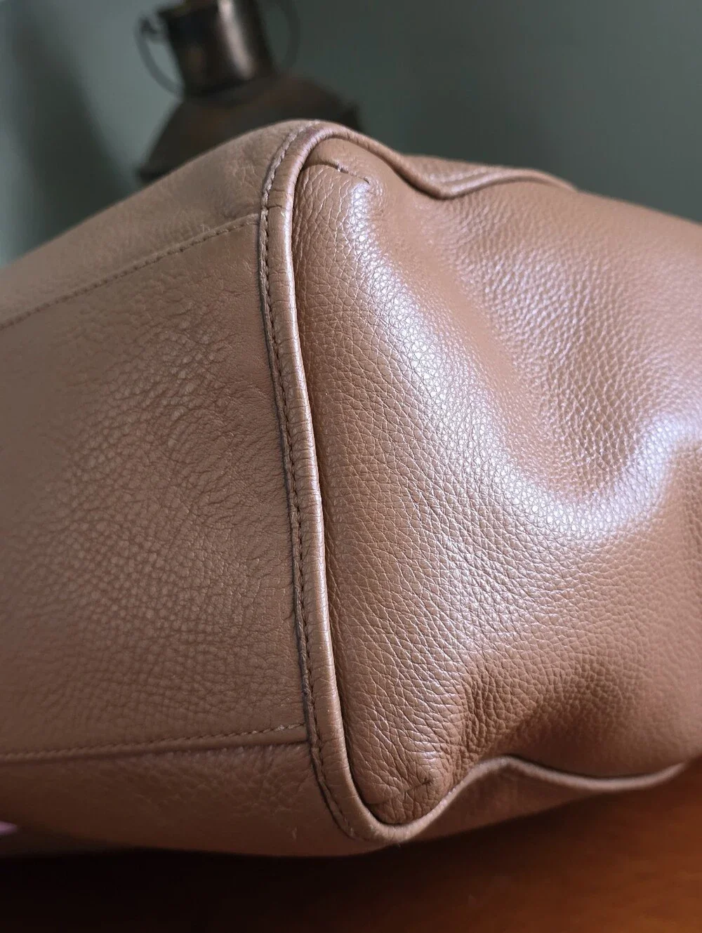 Coach Park Carrie F29898 Saddle Tan Pebbled Leather Large Tote Shoulder Bag